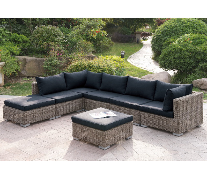 Harvey 7 Piece Patio Sectional Set with Cushions AllModern
